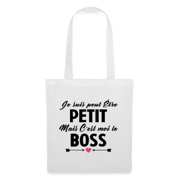 C'est Moi Le Boss Cadeau Bébé Garçon Humour - Sac en tissu - blanc - Devant