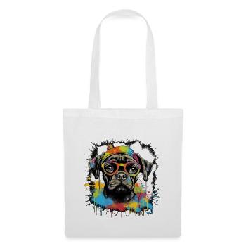 Chien - Sac en tissu - blanc - Devant