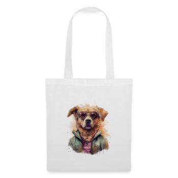 Chien - Sac en tissu - blanc - Devant