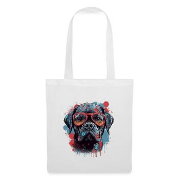 Chien - Sac en tissu - blanc - Devant