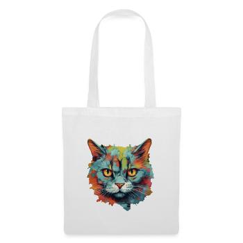 Chat - Sac en tissu - blanc - Devant