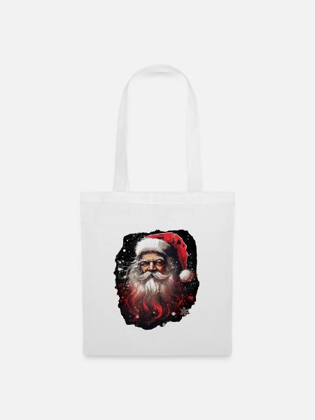 Weihnachtsmann - Stoffbeutel - Weiß