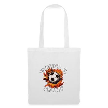 Balle de football - Quelle sauvegarde! - Sac en tissu - blanc - Devant