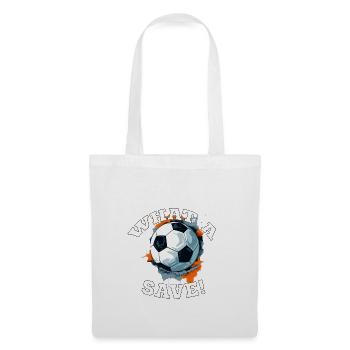 Balle de football - Quelle sauvegarde! - Sac en tissu - blanc - Devant