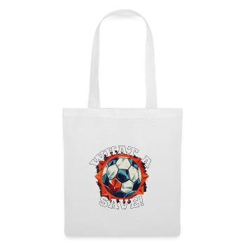 Balle de football - Quelle sauvegarde! - Sac en tissu - blanc - Devant