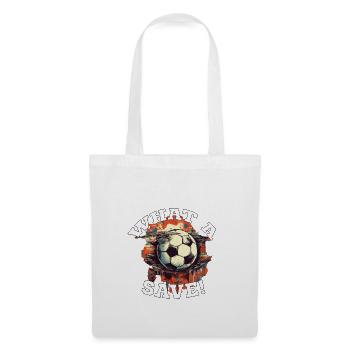 Balle de football - Quelle sauvegarde! - Sac en tissu - blanc - Devant
