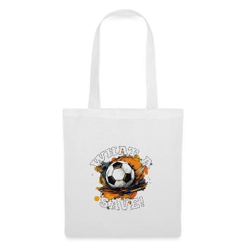 Balle de football - Quelle sauvegarde! - Sac en tissu - blanc - Devant