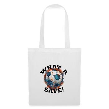 Balle de football - Quelle sauvegarde! - Sac en tissu - blanc - Devant