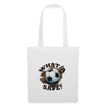 Balle de football - Quelle sauvegarde! - Sac en tissu - blanc - Devant