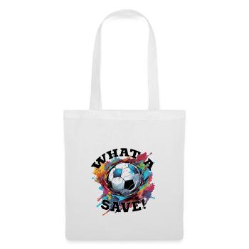 Balle de football - Quelle sauvegarde! - Sac en tissu - blanc - Devant