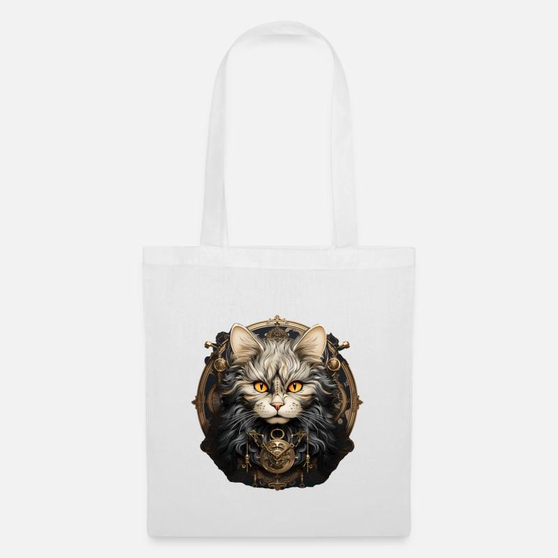 Katze - Stoffbeutel - Weiß