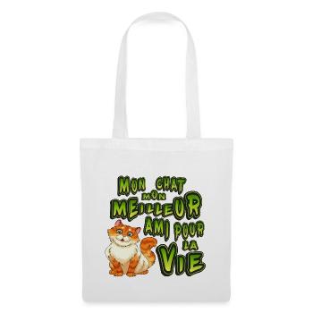 mon meilleur ami pour la vie Mon chat - Sac en tissu - blanc - Devant