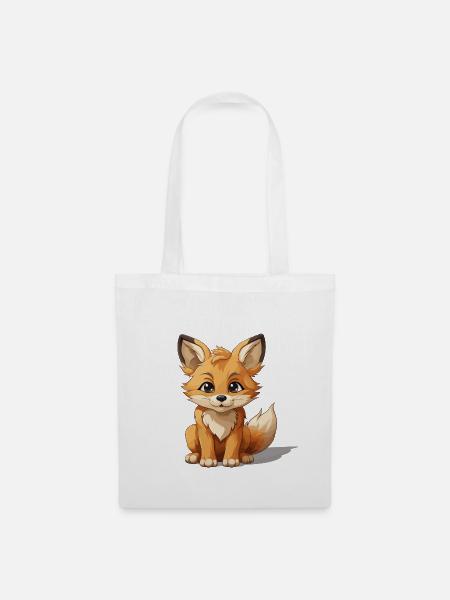 Fuchs - Kawaii Style - Stoffbeutel - Weiß