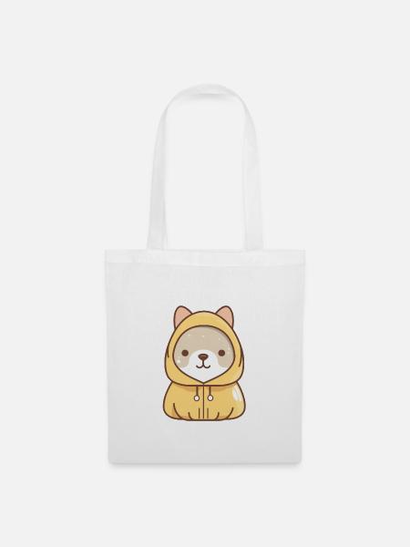 Hund - Kawaii Style - Stoffbeutel - Weiß