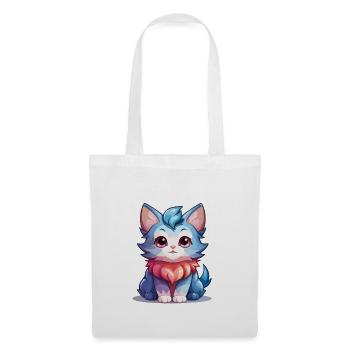 Katze - Kawaii Style - Stoffbeutel - Weiß - Vorne