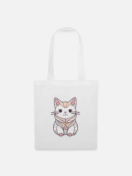 Katze - Kawaii Style - Stoffbeutel - Weiß