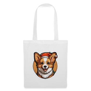 Hund Weihnachts Design - Kawaii Style - Stoffbeutel - Weiß - Vorne