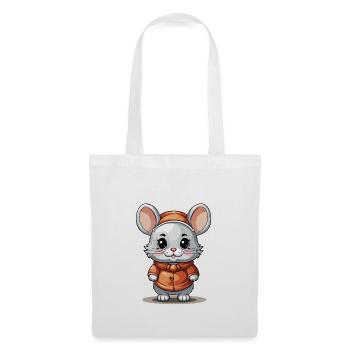 Maus Weihnachts Design - Kawaii Style - Stoffbeutel - Weiß - Vorne