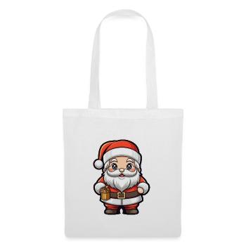 Weihnachtsmann Design - Kawaii Style - Stoffbeutel - Weiß - Vorne