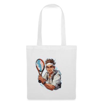 Joueur de tennis - Illustration - Sac en tissu - blanc - Devant