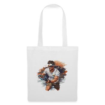Joueur de tennis - Illustration - Sac en tissu - blanc - Devant