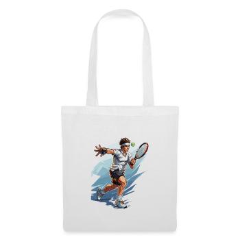 Joueur de tennis - Illustration - Sac en tissu - blanc - Devant
