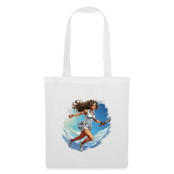 Joueur de tennis - illustration - Sac en tissu - blanc - Devant