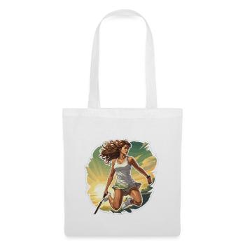 Joueur de tennis - illustration - Sac en tissu - blanc - Devant