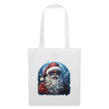 Père Noël - illustration - Sac en tissu - blanc - Devant
