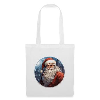 Père Noël - illustration - Sac en tissu - blanc - Devant