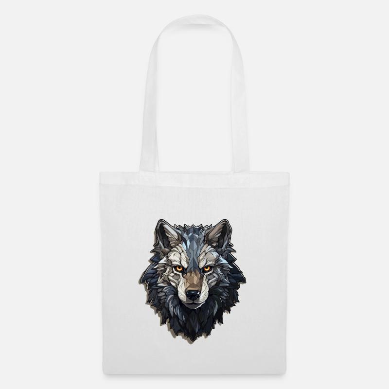 Wolf - Illustration - Stoffbeutel - Weiß