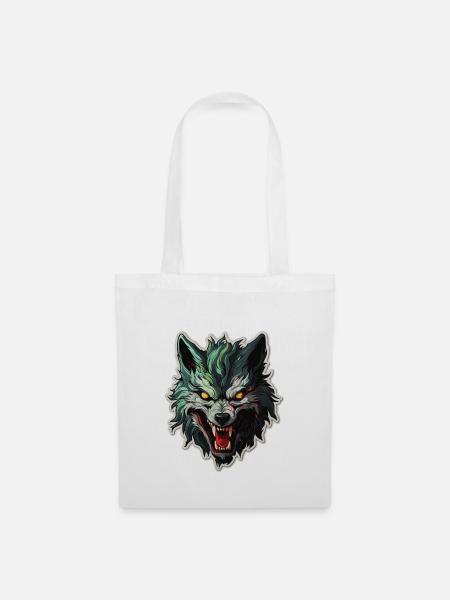 Wolf - Illustration - Stoffbeutel - Weiß