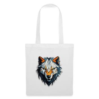 Wolf - Illustration - Stoffbeutel - Weiß - Vorne