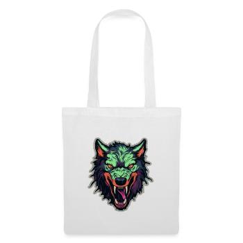 Loup - Illustration - Sac en tissu - blanc - Devant