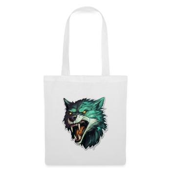 Loup - Illustration - Sac en tissu - blanc - Devant