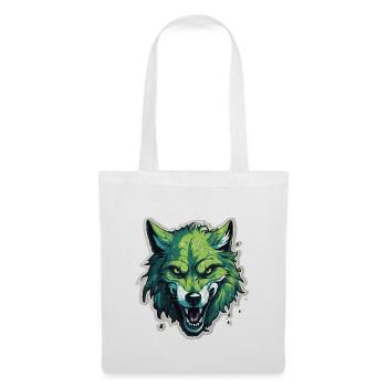 Loup - Illustration - Sac en tissu - blanc - Devant