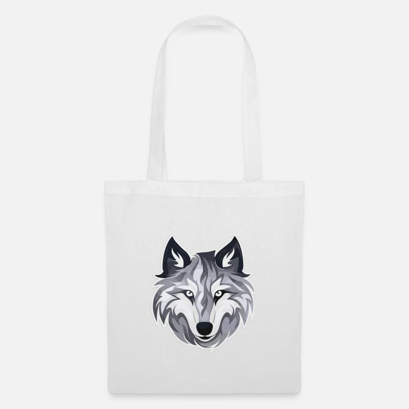 Wolf - Illustration - Stoffbeutel - Weiß