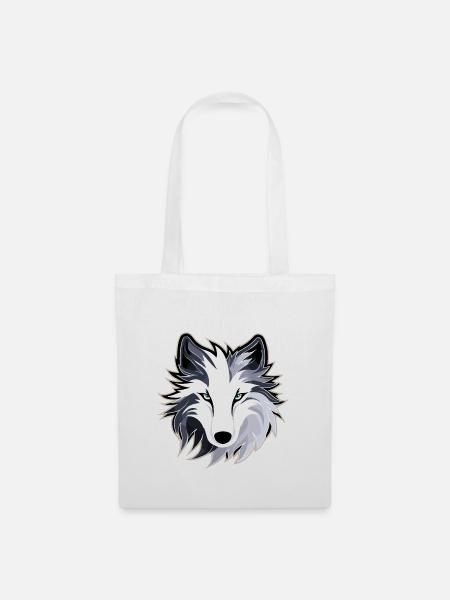 Wolf - Illustration - Stoffbeutel - Weiß