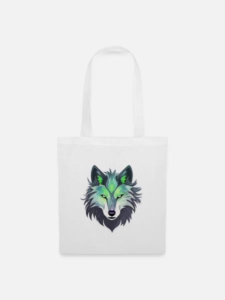 Wolf - Illustration - Stoffbeutel - Weiß