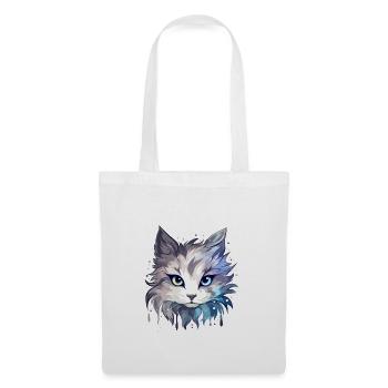 Chat - illustration - Sac en tissu - blanc - Devant