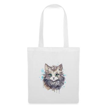 Chat - illustration - Sac en tissu - blanc - Devant