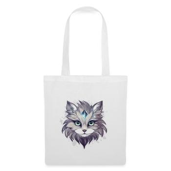 Chat - illustration - Sac en tissu - blanc - Devant