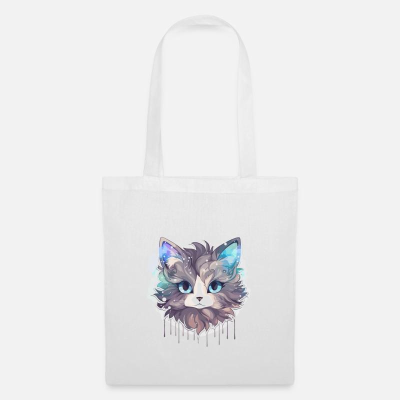Katze - Illustration - Stoffbeutel - Weiß
