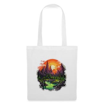 Paysage - Illustration - Sac en tissu - blanc - Devant