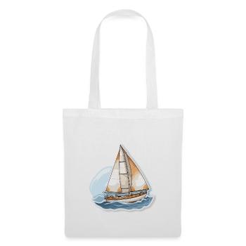 Segelboot - Illustration - Stoffbeutel - Weiß - Vorne