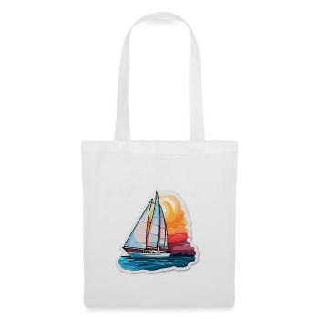 Segelboot - Illustration - Stoffbeutel - Weiß - Vorne