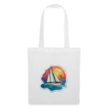 Segelboot - Illustration - Stoffbeutel - Weiß - Vorne