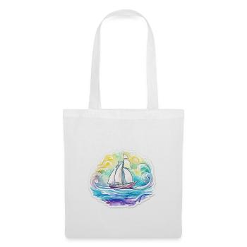Segelboot - Illustration - Stoffbeutel - Weiß - Vorne
