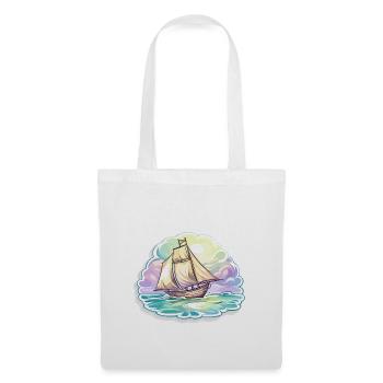 Segelboot - Illustration - Stoffbeutel - Weiß - Vorne