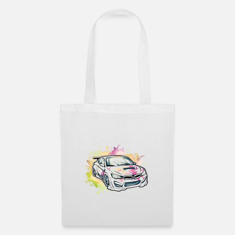 Auto - Illustration - Stoffbeutel - Weiß